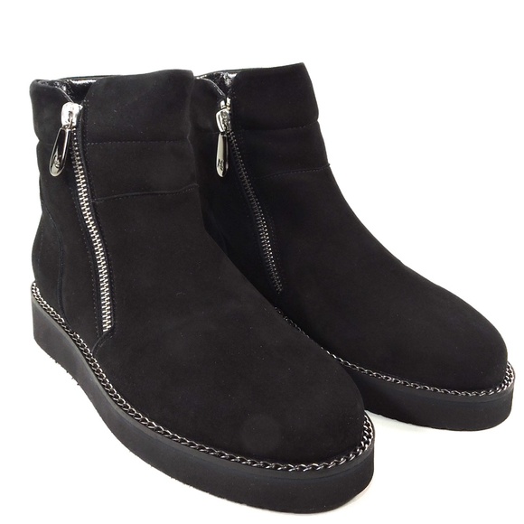 ALBERTO CICCIOLI 🇮🇹 WOMEN'S BLACK SOFT SUEDE COMFORT WINTER ANKLE BOOTIE - Picture 2 of 7